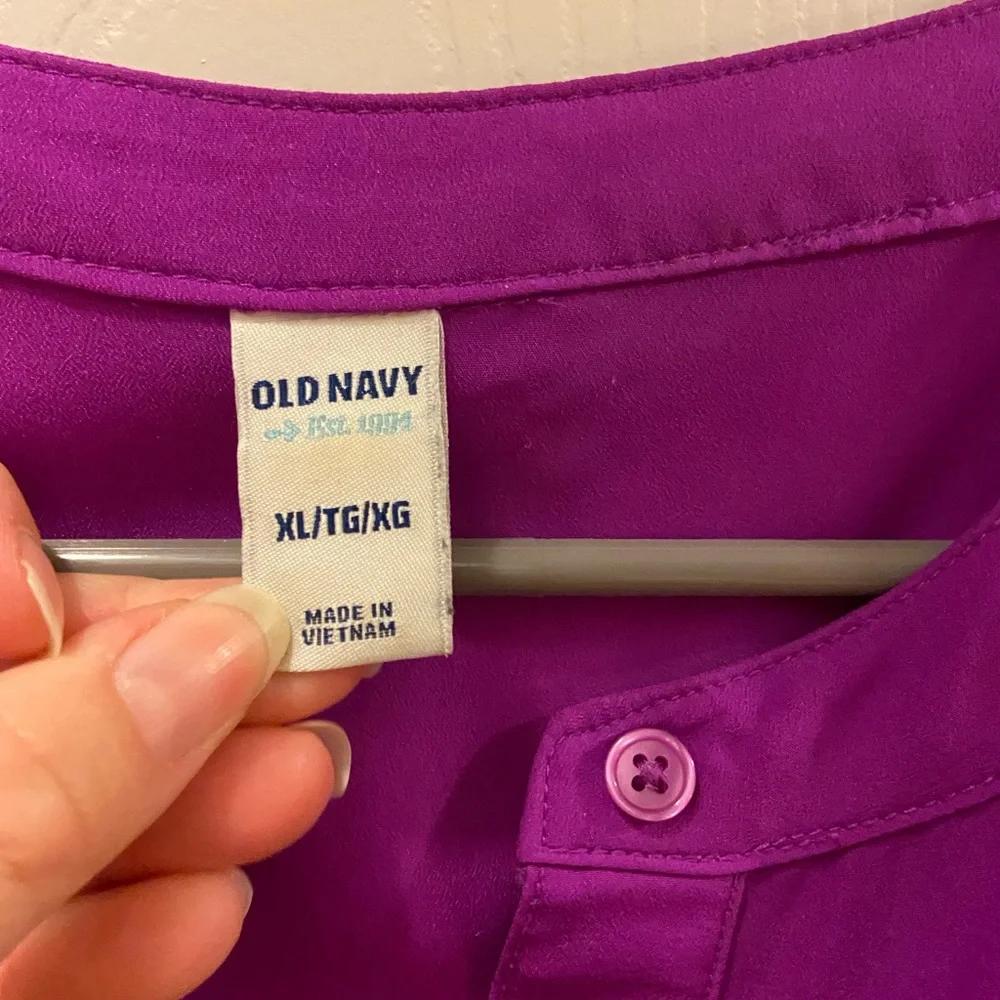 Purple collar-less blouse - Picture 3 of 3